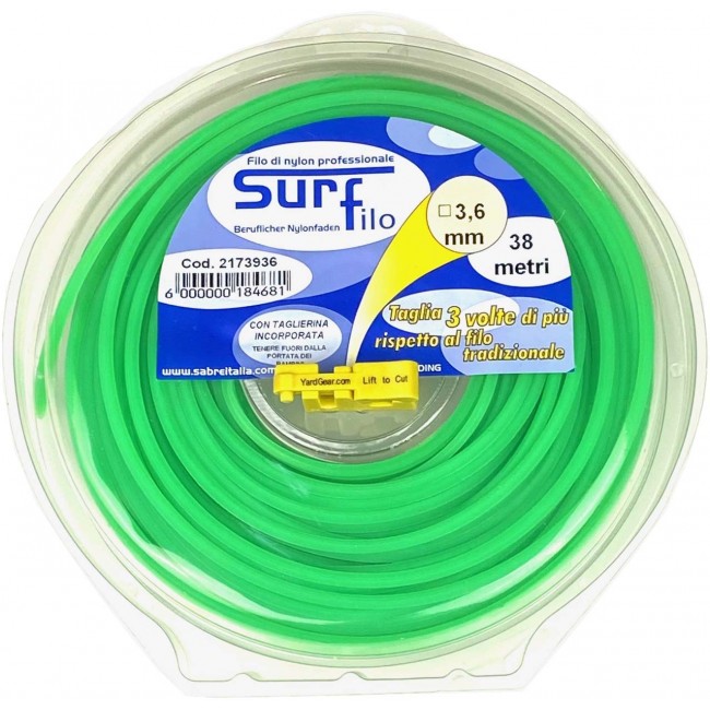 FILO SURF SMERAL QUADRO 3,6 m.38 c/TAGL.