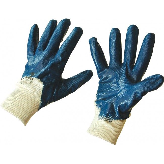 0545 GUANTO NBR BLU POLSO MAGLIA t. 9